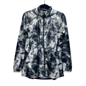 Grey Tie Die Women's‎ Small Pro Player Athletic Rain Jacket Windbreaker Hoodie S